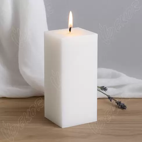 Κερί Ρουστίκ Μασίφ Λευκό Τετράγωνο Αρωματικό 10×10×15cm