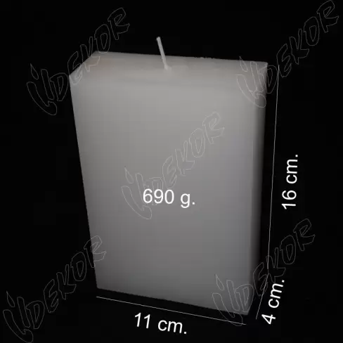 Κερί Ορθογώνιο Παραλληλόγραμμο 11x4x16cm.