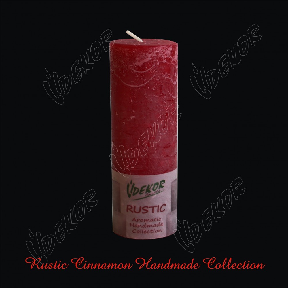 Ρουστίκ Κερί Κύλινδρος Κόκκινο Με Άρωμα ΚΑΝΕΛΑ (Χονδρική 12 τεμάχια x 1,80€+ΦΠΑ)