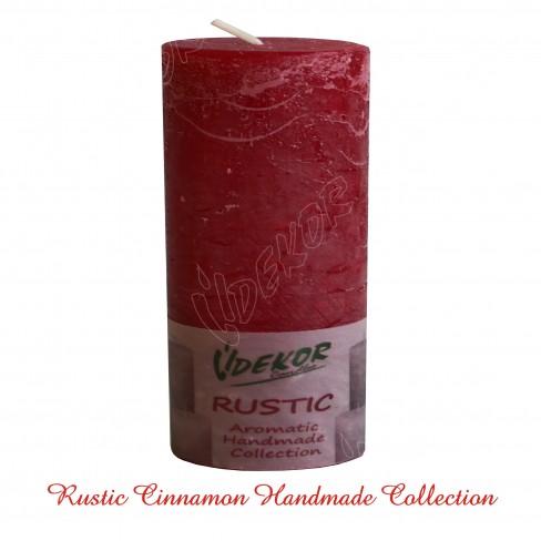 Ρουστίκ Κερί Κύλινδρος Κόκκινο Με Άρωμα ΚΑΝΕΛΑ (Χονδρική 6 τεμάχια x 3,61€+ΦΠΑ)