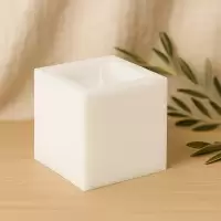 Λευκό Μασίφ Τετράγωνο Κερί 15x15x15cm